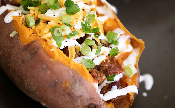 Chilli Loaded Garlic Baked Potato